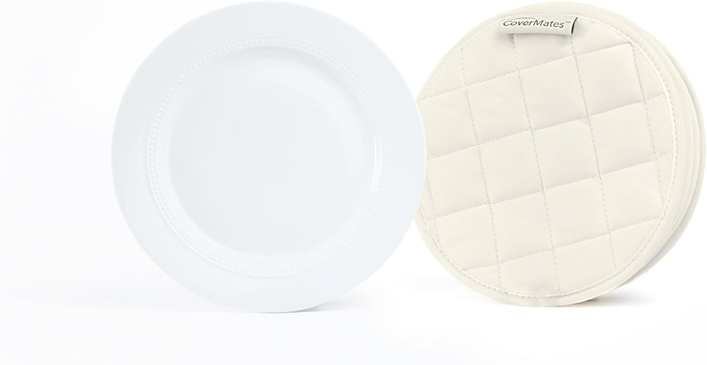 Covermates Keepsakes - Quilted Divider Set - Set of 4 - Scratch & Breakage Protection - Stain Resistant - Machine Washable - China Storage, Cream