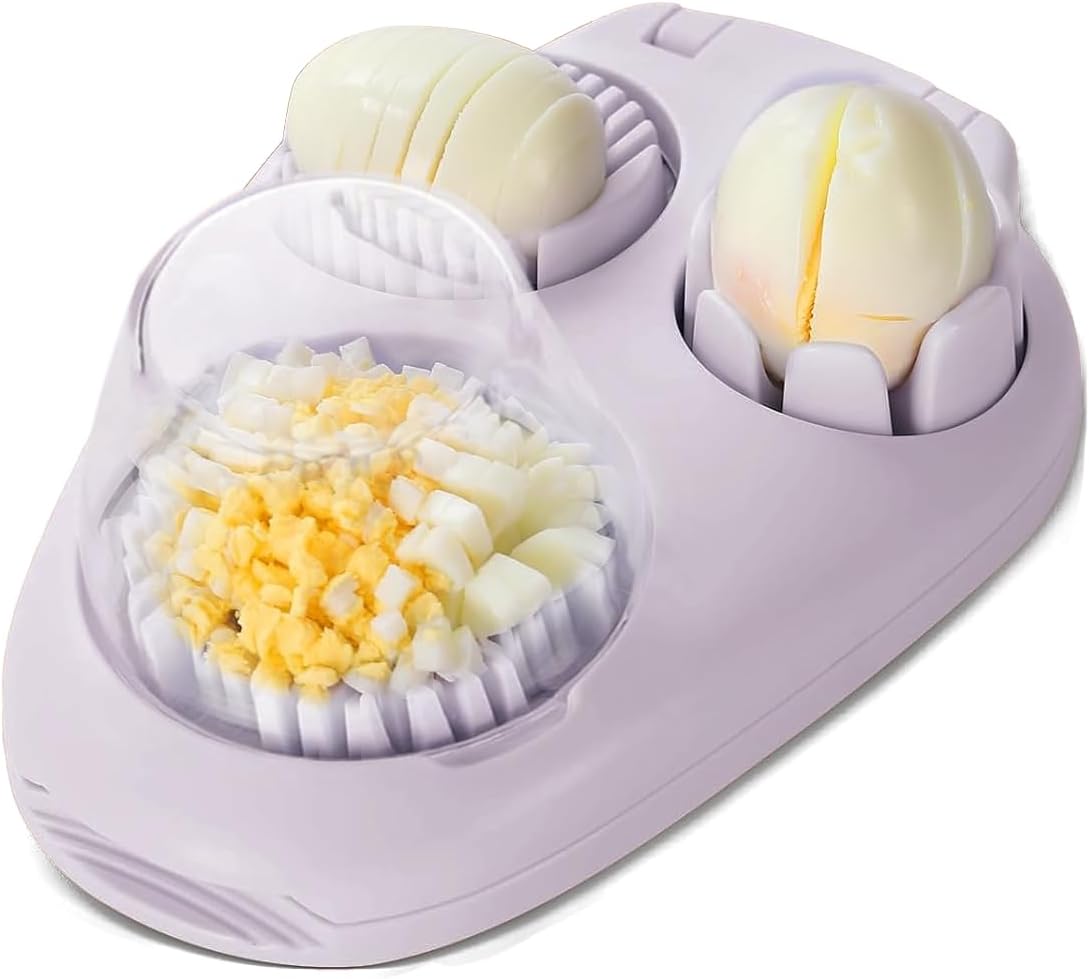 1 Pcs Stainless Steel Egg Slicer for Hard Boiled Eggs, 3 Slicing Modes, Ideal for Fruits and Vegetables, Easy to Clean Kitchen Cutter, Send Goods From Local Warehouse
