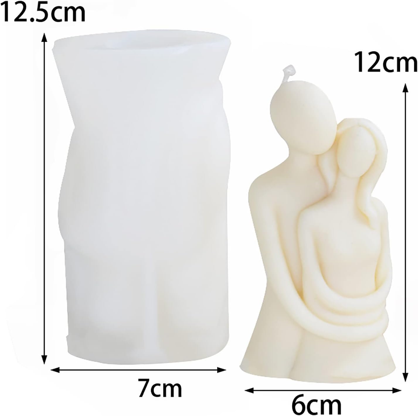 Girl Body Resin Couple Candle Mold - 3D Silicone Mold for Clay & Resin Casting - Craft Supplies