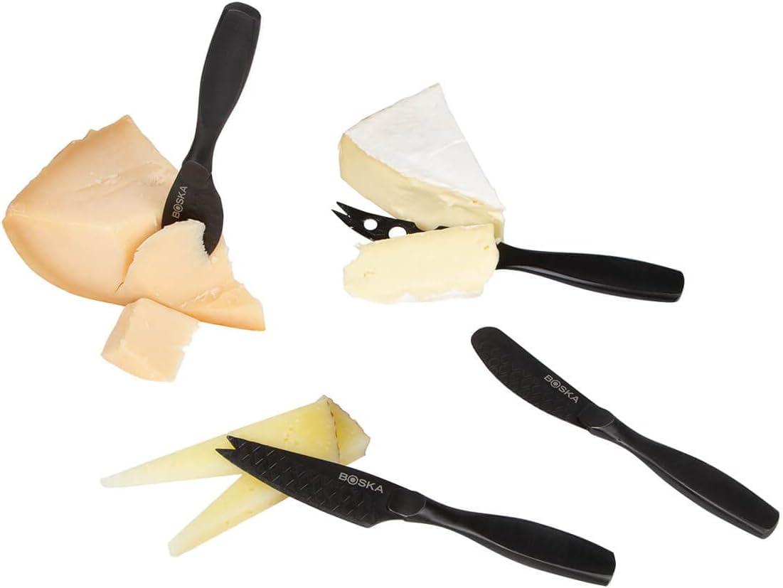 BOSKA Stainless Steel Cheese Knife Set - Monaco For All Types of Cheese - Multi-Functional Cheese Slicer - Silver Non-Stick - Dishwasher Safe - For Kitchen Cooking