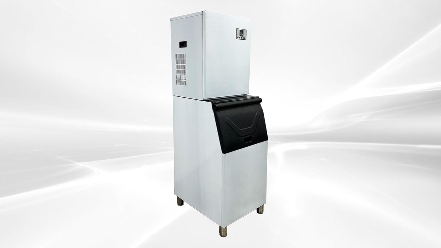 Commercial Ice Maker Machine, 660 lbs Daily Production, 300 lbs Storage, Digital Control Panel, Stainless Steel CIM-3040F