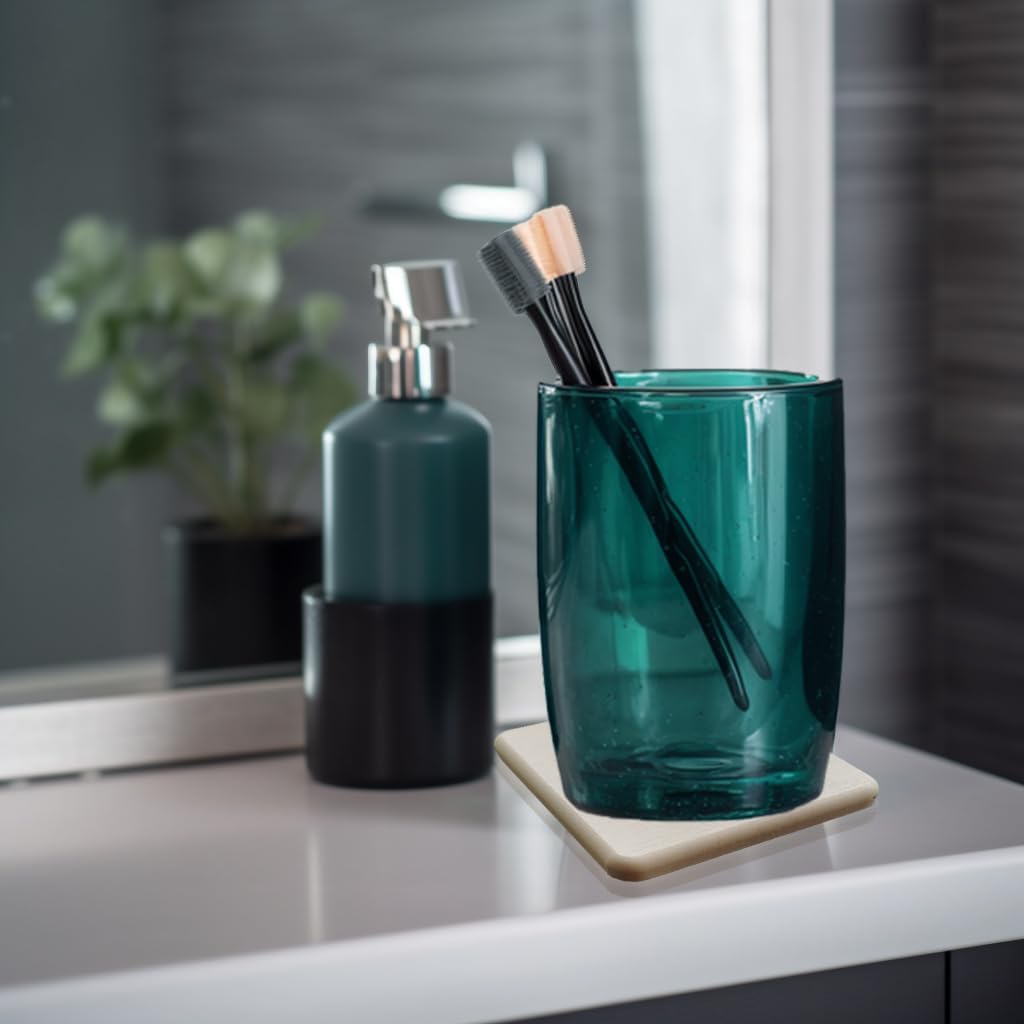 Mucco Water Absorbing Stone Tray for Sink, Premium Diatomaceous Earth Soap Holder Dish，Water Absorbent Diatomite Coasters, Fast Drying Stone Sink Tray for Hand soap & Cups & Drinks Bottles