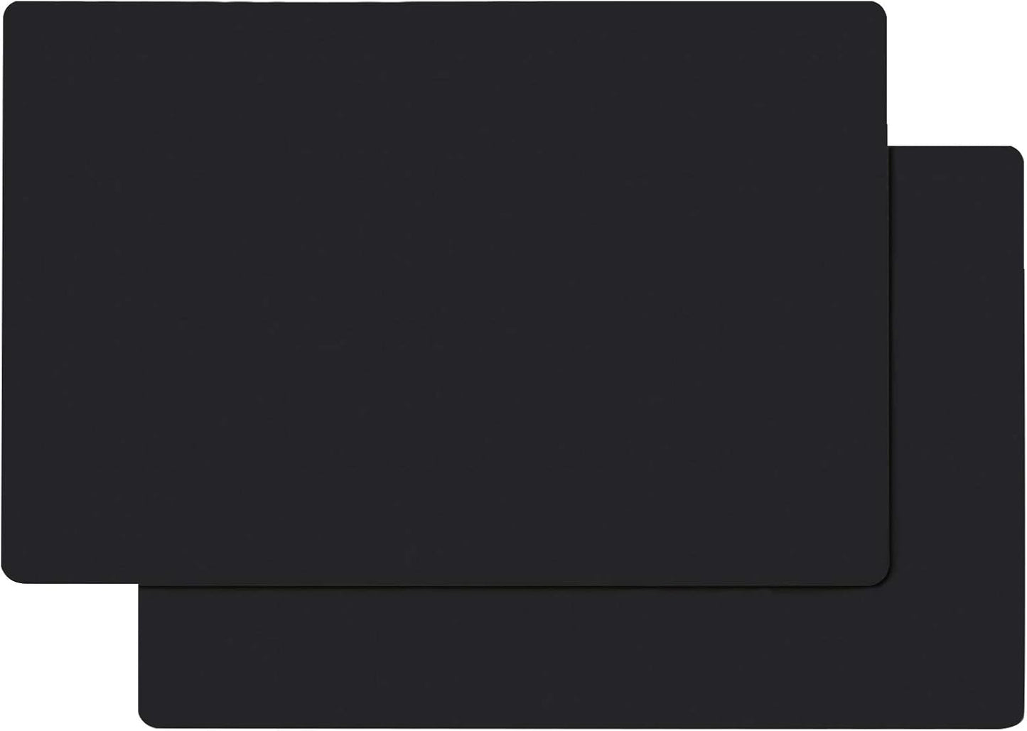 Gartful Silicone Mats for Kitchen Counter, Thicker 0.06", 25 x 17 inches Multipurpose Table Mat, Silicone Pad Desk Work Mat, Nonstick Nonskid Heat-Resistant Pad, Placemat, Black, 2PCS