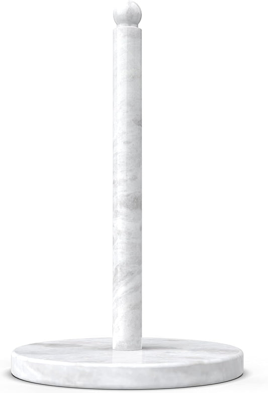 Koville African Natural Marble Paper Towel Holder Countertop, Genuine Stone Paper Towel Holder Stand for Kitchen Storage, for Standard or Jumbo-Sized Rolls(Namib Fantasy)