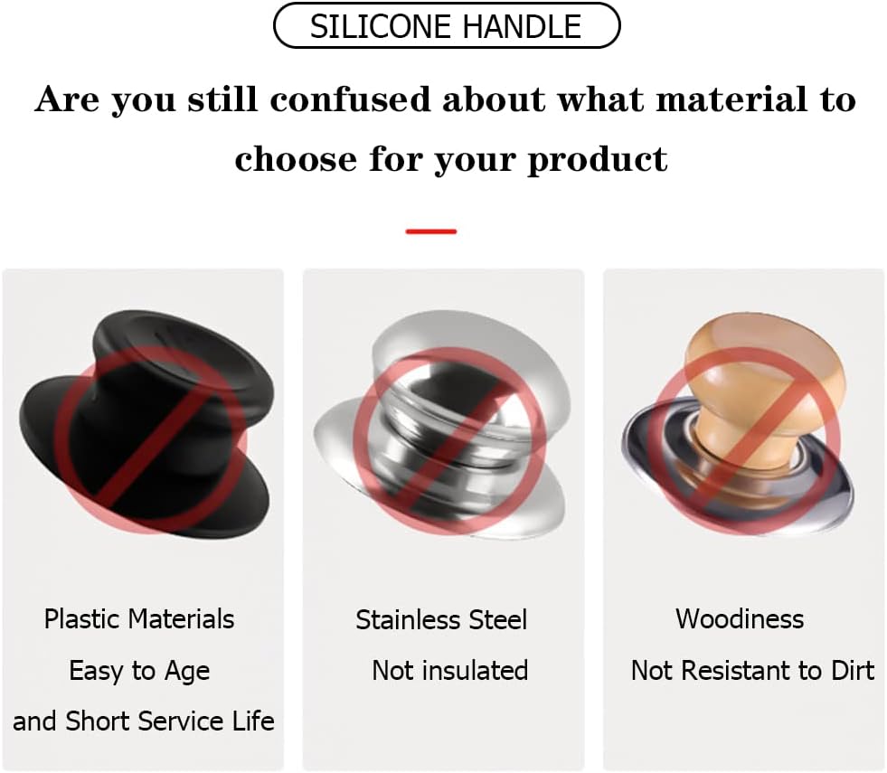 JoyTube Universal Pot Pan Lids Replacement Knob, Silicone Heat Resistant Pan Cover Holding Handles BPA Free Dishwasher Safe Fits Skillets and Kitchen Cookware (Pack of Two-Green)