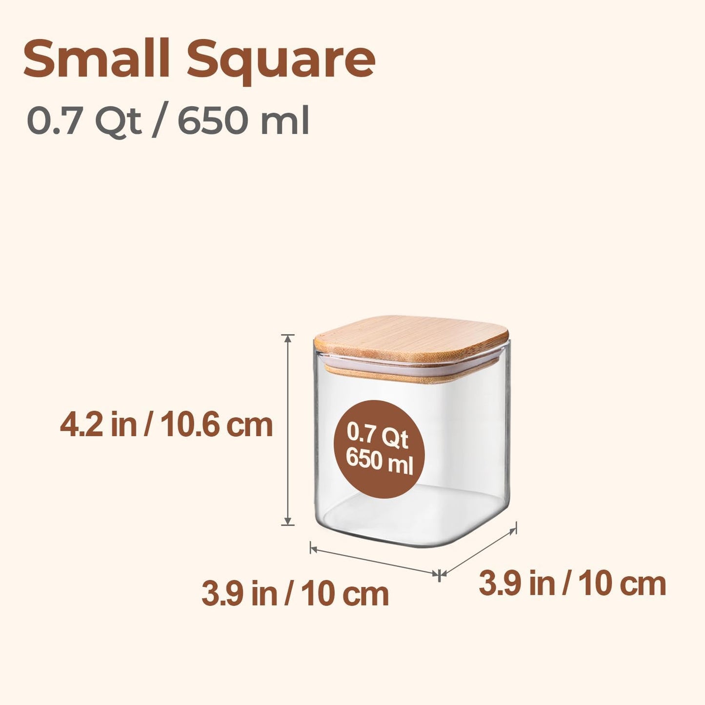 ComSaf 0.7 Qt Glass Food Storage Jars Set of 9, Clear Glass Storage Containers with Lids, Pantry Organization Jar, Spice, Blooming Tea, Oat, Coffee and Sugar Container, Small Canister Set for Kitchen