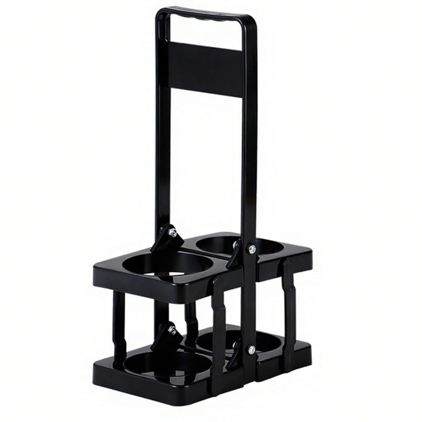 Bodaon 2 Cup Drink Carrier with Handle, Plastic Cup Carriers for Drinks, Drink Holder for Car, GrubHub/Eats Doordash Accessories, Portable Foldable Reusable Mobile, Use for Food Delivery Bag, Black