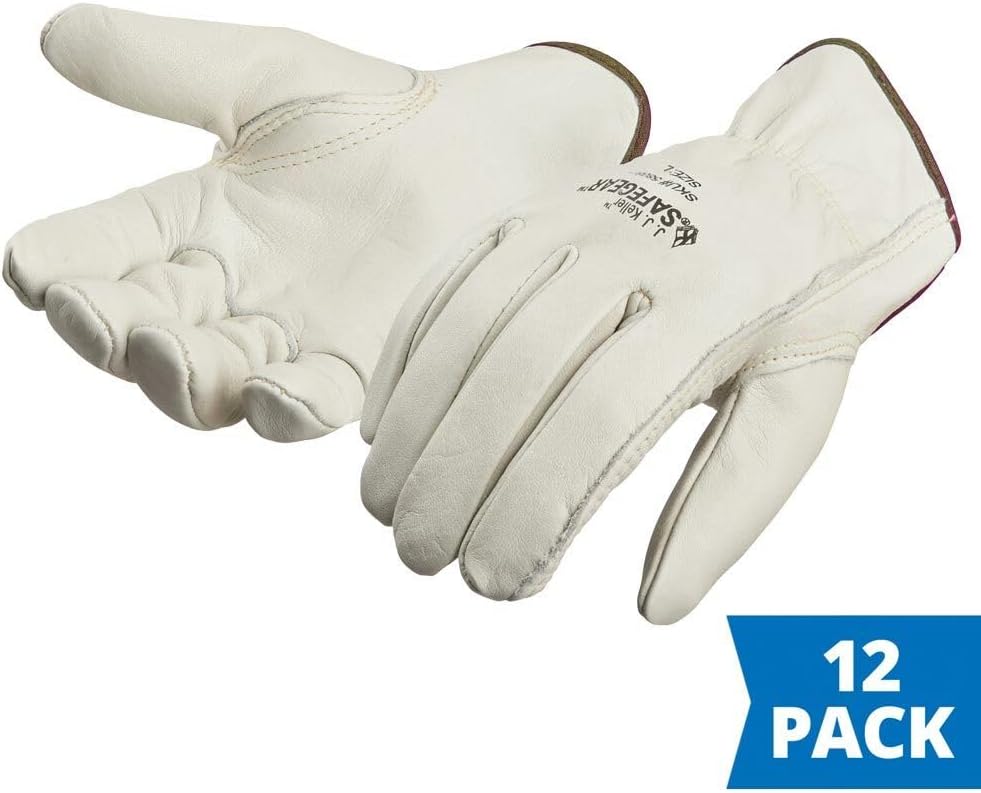 J. J. Keller & Associates, Inc. SAFEGEAR Cowhide Leather Work Gloves with Keystone Thumb