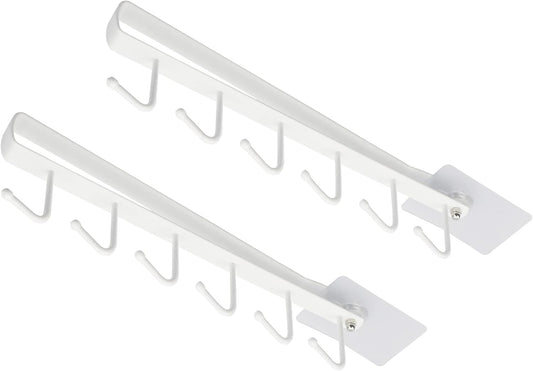 eywlwaar Mug Cups Cabinet Mug Hooks Kitchen Storage Hanging Hooks (2 Pack-White)