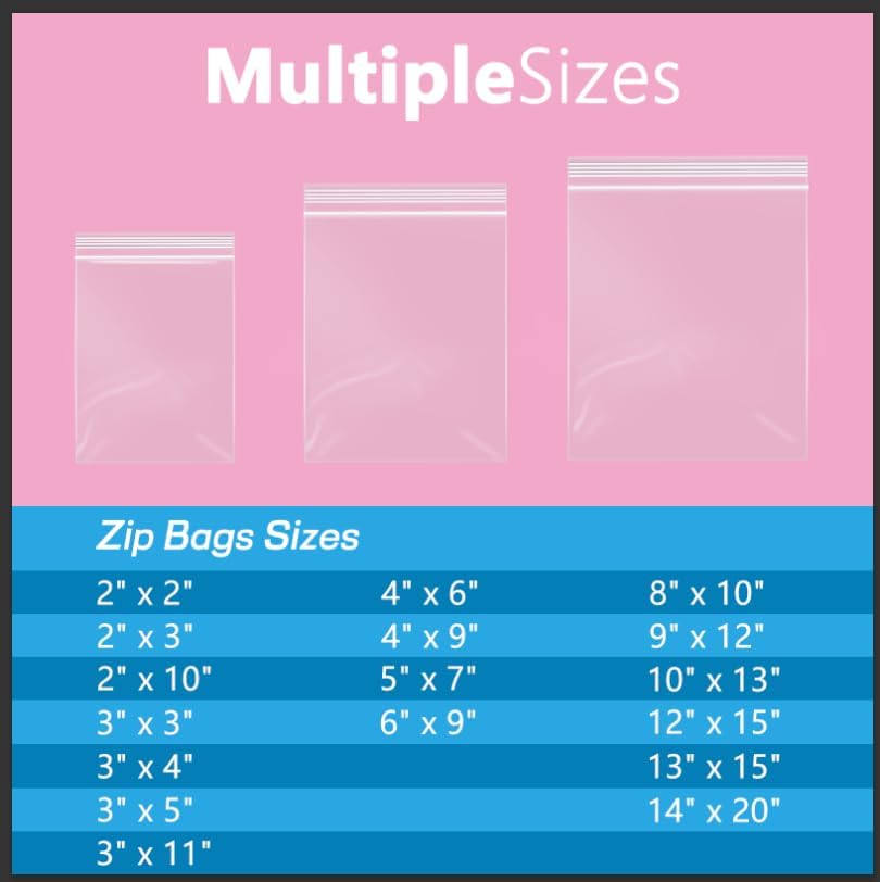 iMailer - 200 Pcs- 10" x 13" Clear Zip Bags - Reclosable Plastic Zip Poly Bags 2 Mil for Prints, Photos, Documents, Clothing, T-Shirt