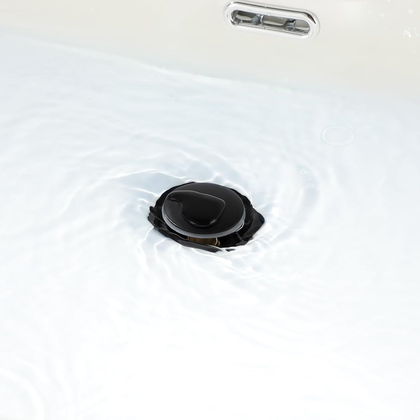 PARLOS Pop up Sink Drain Stopper with Hair Catcher Strainer & Overflow for Bathroom Sink Vessel, Matte Balck 2100604