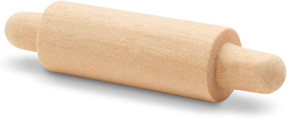 Wooden Mini Rolling Pin, 1-1/2 inches, Pack of 50, Perfect for Scrapbook Projects, Miniatures, Party Decor, and Crafts, by Woodpeckers