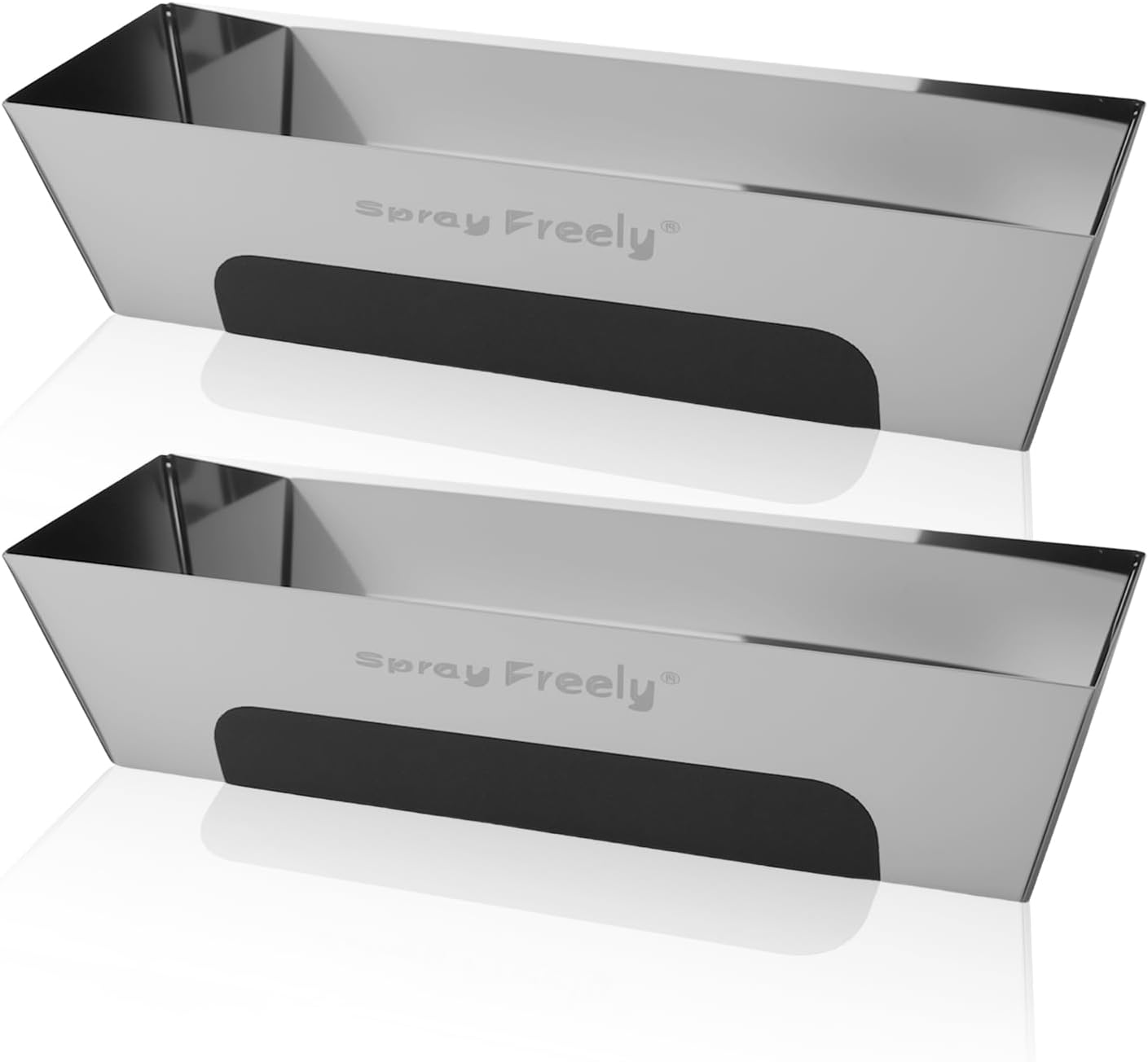 Drywall Mud Pan, Stainless Steel Mud Pan, Sheared Edges for Easy Knife Cleaning, Perfect Size for Larger Drywall Knife, Suitable For Mortar, Mixing Cement, Putty And Paint (12 Inch 2 Pack)