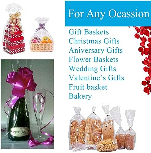 100 ft Clear Cellophane Wrap Roll (31.5 in x 100 ft) - 3 Mil Thicken Cellophane Roll, Clear Cellophane Bags Large, Clear Wrapping Paper for Flower Gift Baskets Wrap (31.5" fold into 16")