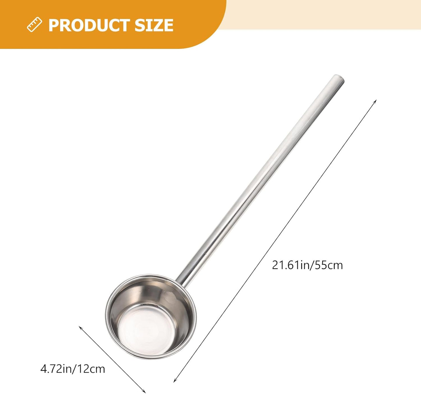 DOITOOL Long Spoon Long Handle Ladle Water Ladle Handle Water Spoon Stainless Steel Soup Multi- Canning for Commercial Home Bathroom Garden ing 55x6.2 cm Soup Scoop Scoop