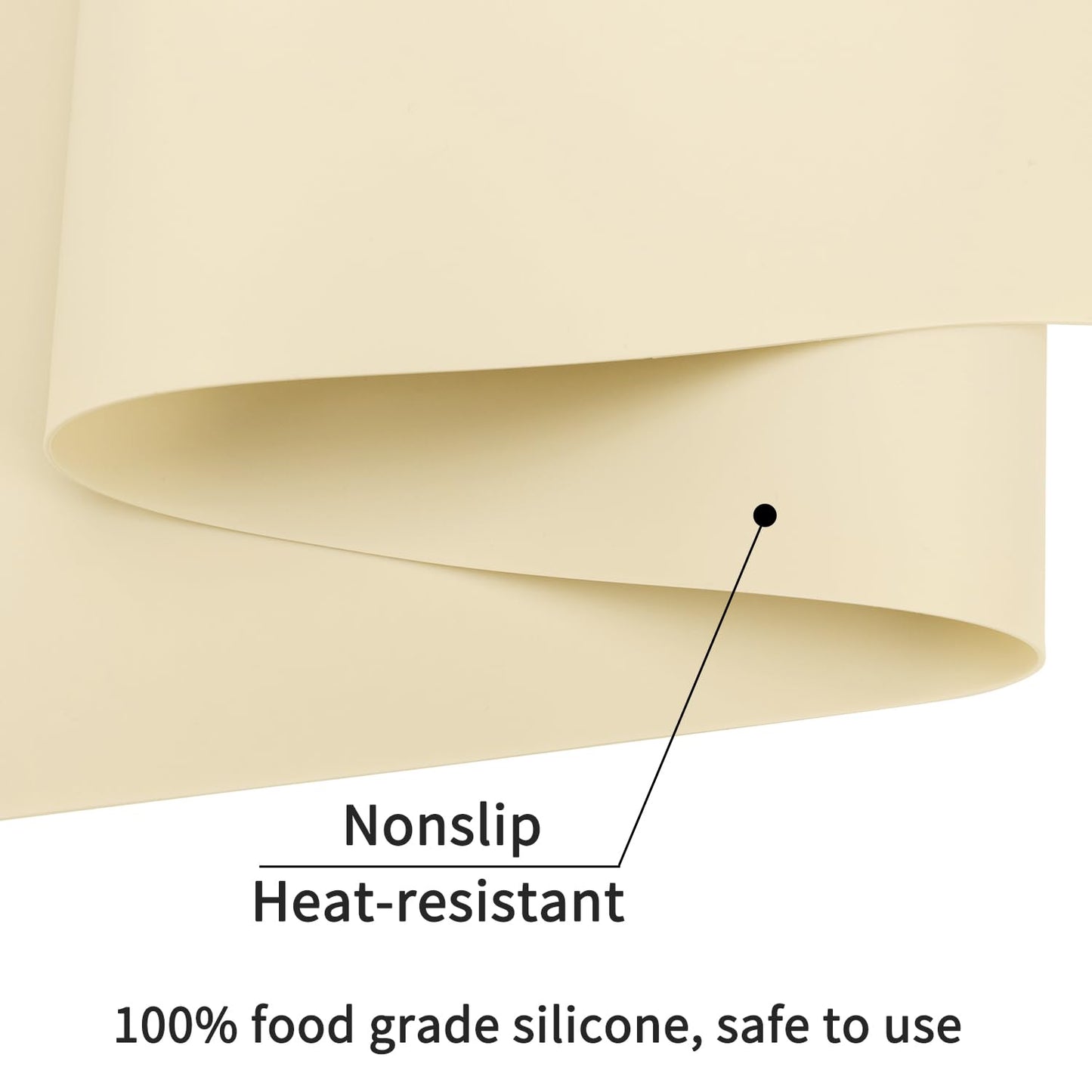 Extra Large Silicone Mats for Countertop - Counter Table Protector Placemats for Baking Crafts, Kids Dinner Placemat Nonstick Nonskid Heat-Resistant Kitchen Pad, 23.6'' x 15.7'', Beige