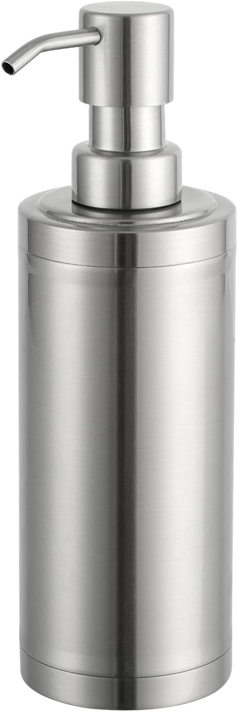 GAPPO Brushed Nickel Soap Dispenser Stainless Steel Metal Pump Hand Lotion Bottle for Bathroom, Bedroom and Kitchen(300ML/10.15Ounce)