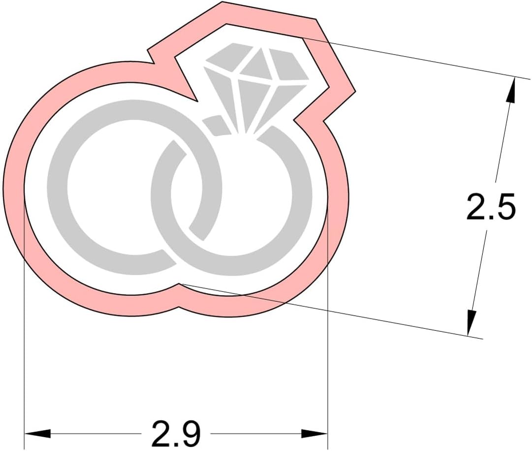 Wedding Ring Cookie cutter and stencil set Baking stencils and cutters bundle DIY bakery decorating kit Cookie cutter with stencils Icing stencil and cookie cutter combo(Wedding Ring)