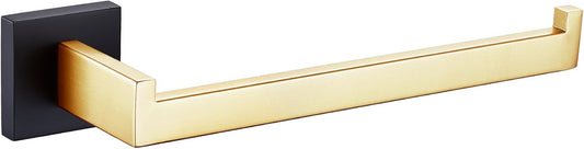 KOKOSIRI Towel Bar for Bathroom Wall Mount 9'' Hand Towel Holder T-304 Stainless Steel Bath Kitchen Accessories Matte Black and Brushed Gold, B3003GDK