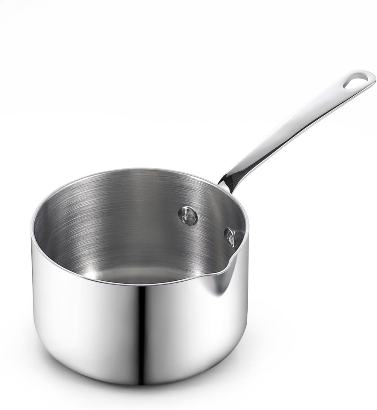 Cooks Standard Stainless Steel Butter Warmer 0.46 QT, Multi-Ply Clad Small Sauce Pan, 440ml Mini Butter Chocolate Milk Melting Pot with Pour Spout Cooking Pot ideal for Chefs, Baristas