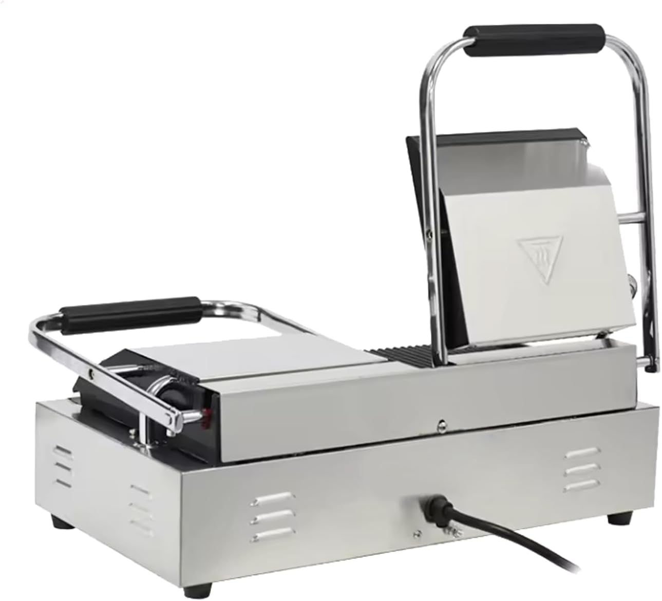 Commercial Panini Press With Grooved Grill Sandwich Maker Machine Electric Contact Grill Single (Double Smooth Top&Bottom)