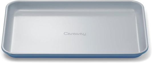 Caraway Nonstick Ceramic Small Baking Sheet (9x13”) – Non-Toxic, PTFE & PFOA Free – Oven Safe – Aluminized Steel Core – Mini Sheet Pan for Baking, Roasting & More - Slate
