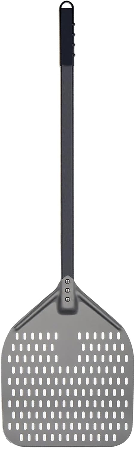 G.a HOMEFAVOR 3-Piece Pizza Oven Accessories, 12" × 15" Perforated Pizza Peel, 9" Round Turning Peel, Pizza Oven Cleaning Brush, Pizza Kit for Professional Chef or Pizza Lover