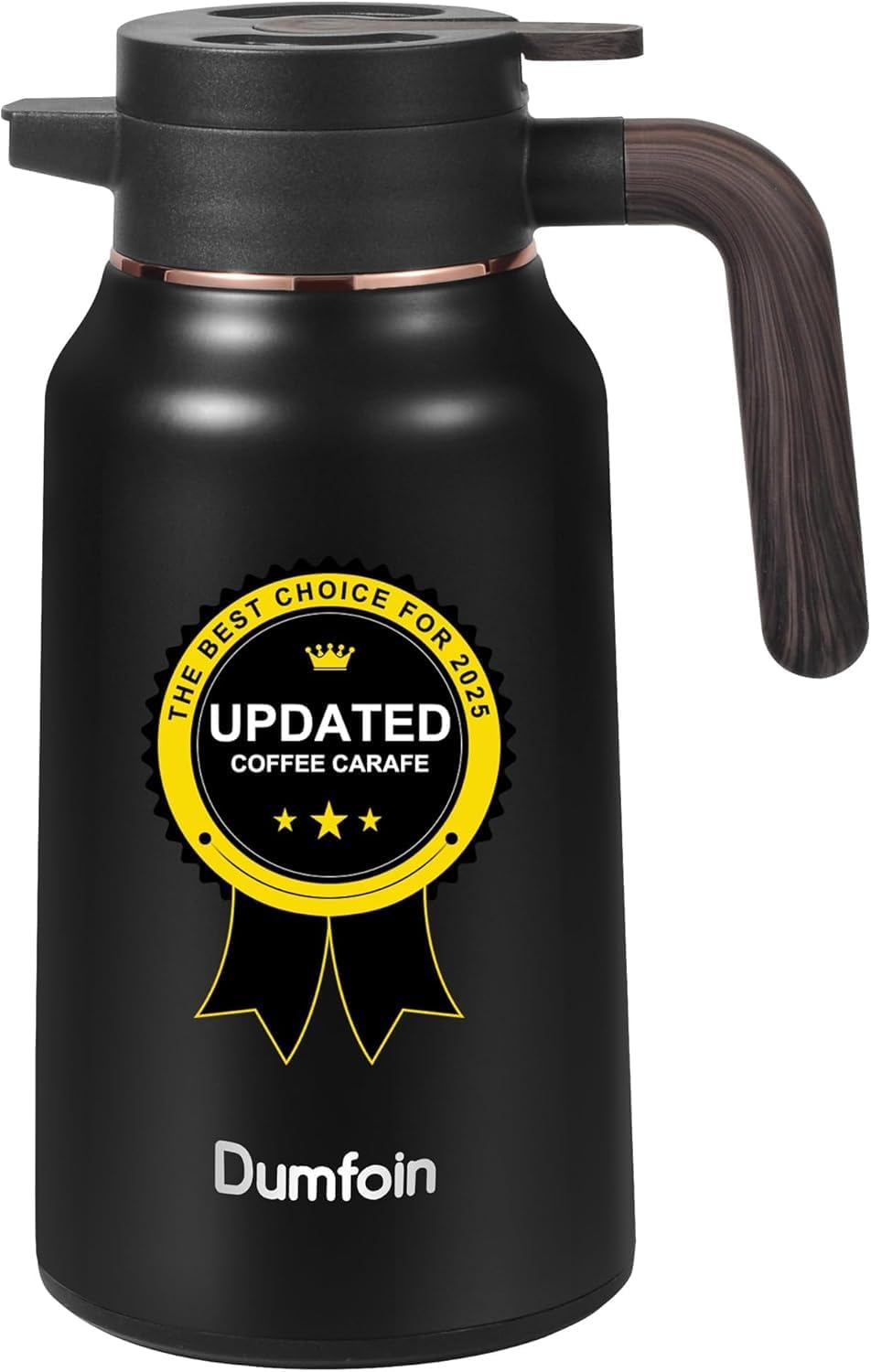 Carafes for Hot Liquids 70 oz - 36 Hour Stainless Steel Thermal Coffee Carafe-Insulated Coffee Carafes For Keeping Hot/Cold Coffee, Tea, Water, Drink Dispenser for Parties(Black)