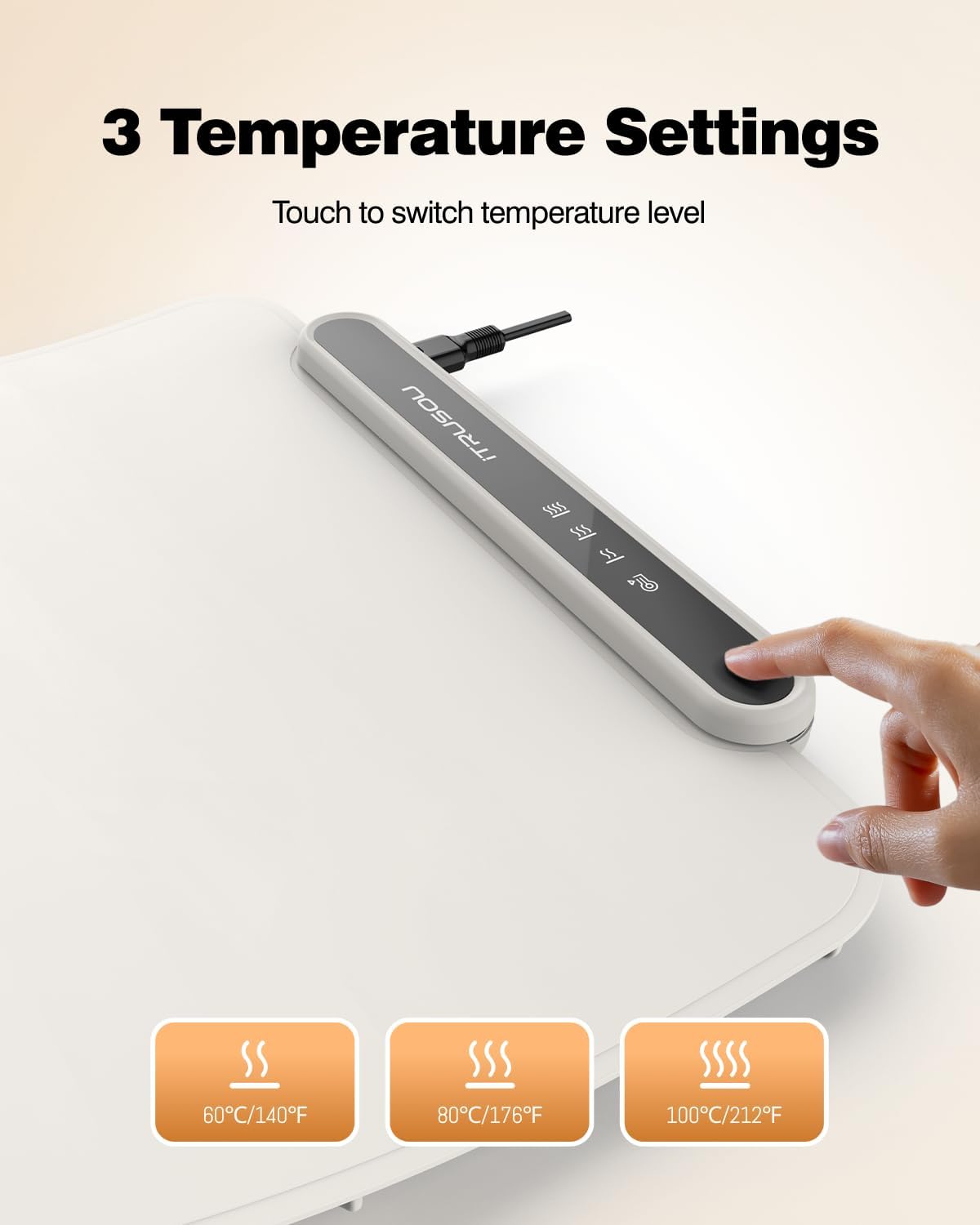 Food Warming Mat, iTRUSOU Electric Warming Tray Full Surface Heating to Keep Food Warm or Thawing, Versatile Food Warmer with 3 Temperature Setting for Parties Buffets Gatherings Holidays Daily Use