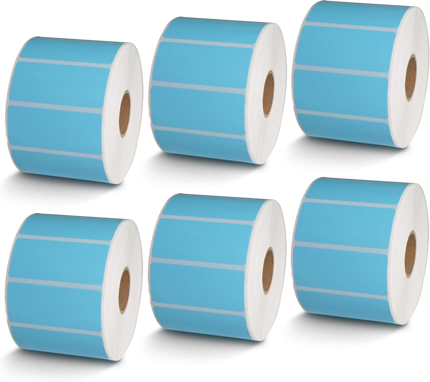 BETCKEY - 2.25" x 1" File Folder & Multipurpose Labels Compatible with Zebra & Rollo Label Printer,Premium Adhesive & Perforated[Light Blue, 6 Rolls, 9000 Labels]