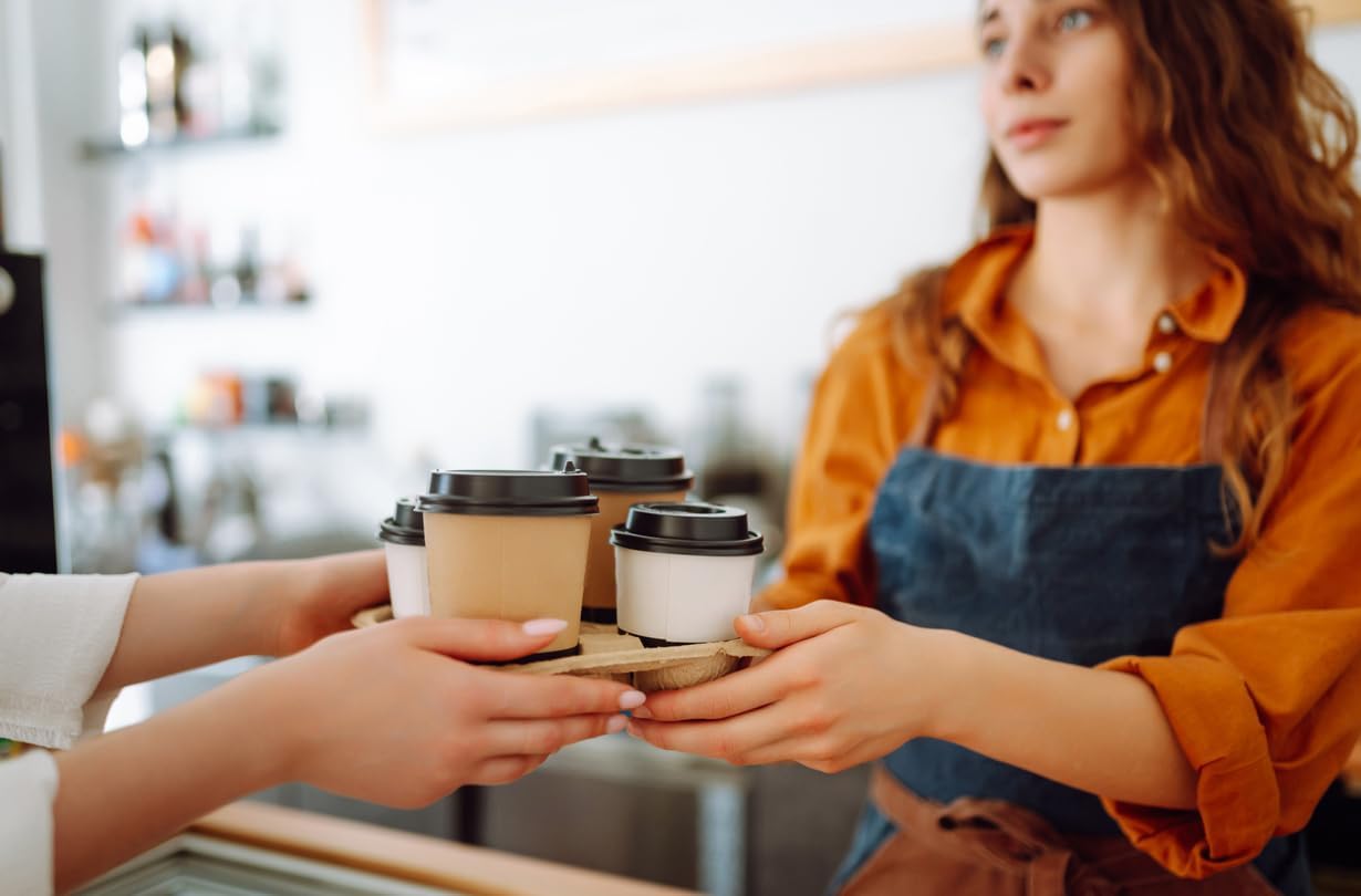 Bluetable 4 Cup 8 oz. - 32 oz. (300 Pack) For Disposable Cups, Delivery Carrier- To Go - Coffee Drinks or Iced Drink Holder Molded Fiber [300 Case Pack]