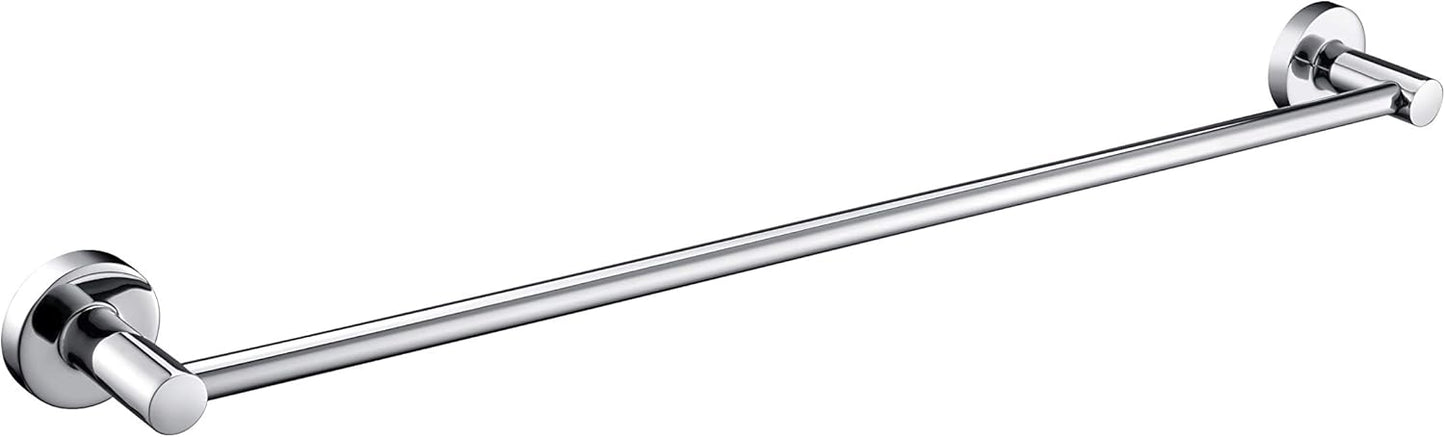 JiePai Bath Towel Bar Chrome, 17.6 Inch Stainless Steel Towel Rack Bathroom Towel Holder Wall Mount Kitchen Dish Cloth Hanger (Chrome, 17.6 Inch)