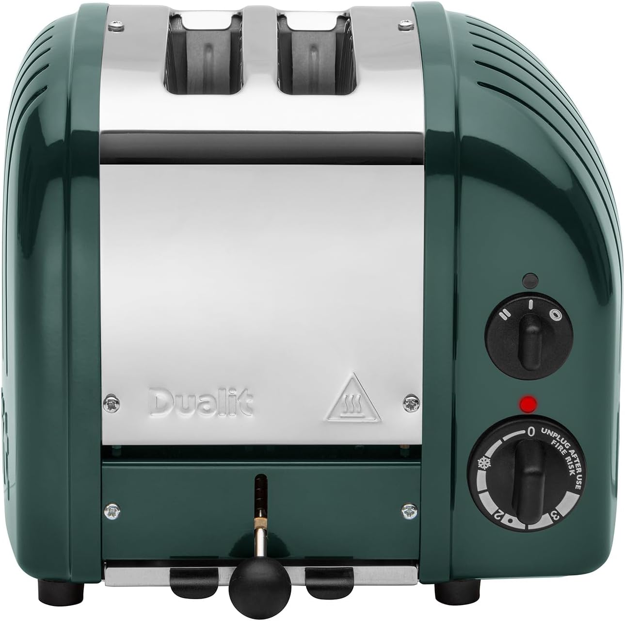 Dualit Classic 2 Slice NewGen Toaster - Stainless Steel - Hand Built in the UK - Replaceable ProHeat elements - Defrost Bread - Mechanical Timer - Evergreen Classic Toaster