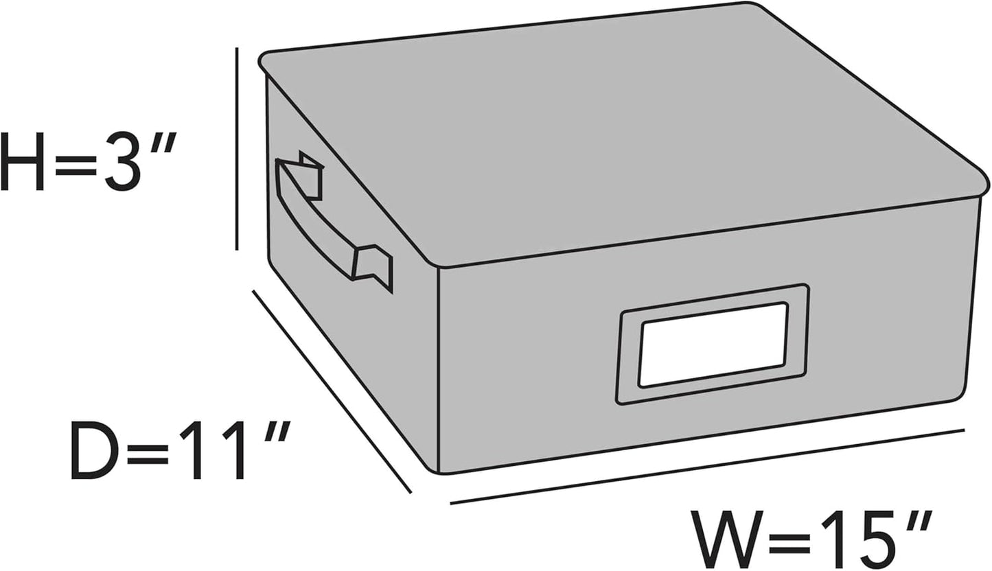 Covermates Keepsakes Flatware Storage Box - Stackable - Reinforced Handles - China Storage, Grey Heather
