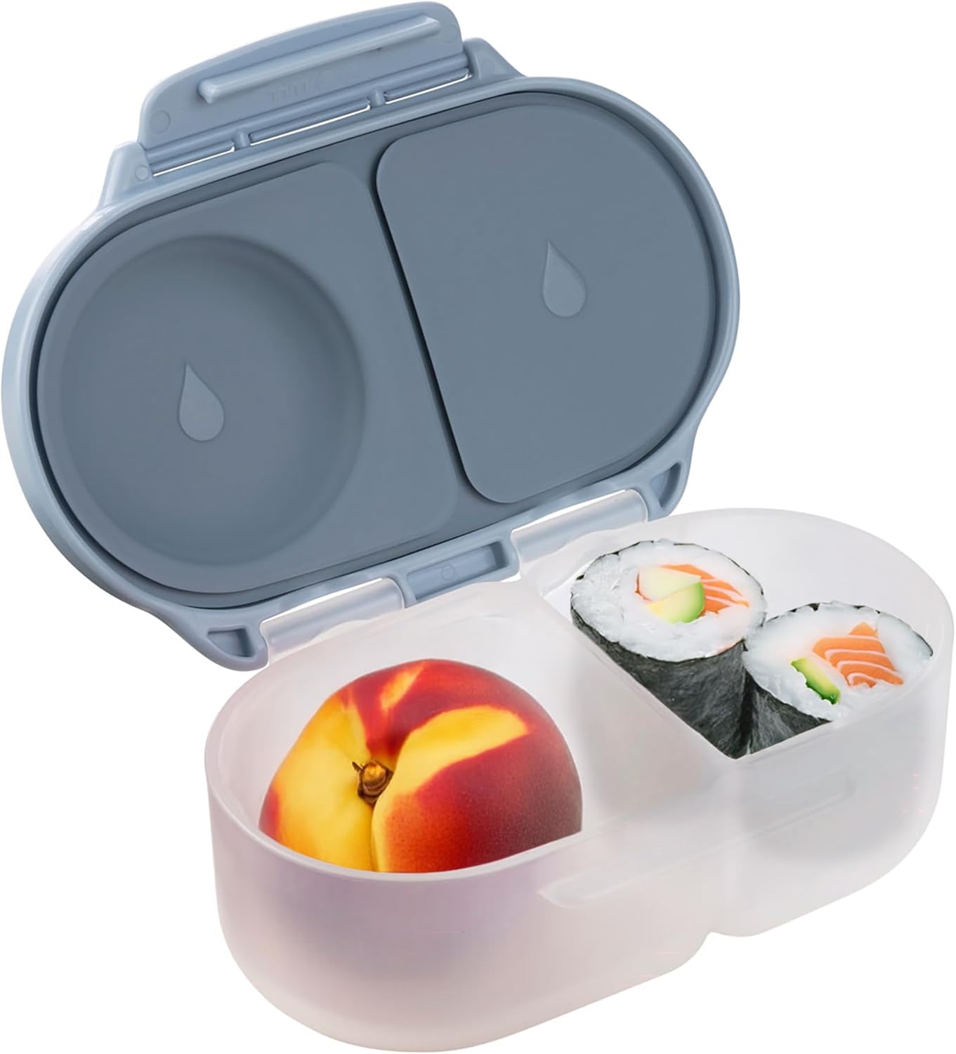 b.box Snack Box Reusable Snack Containers with Lids 2 compartments, Bento Box for kids and toddlers, Leakproof Lunch Box, BPA free and Dishwasher Safe Snack Container (Chill Out, 1 3/4 Cup)