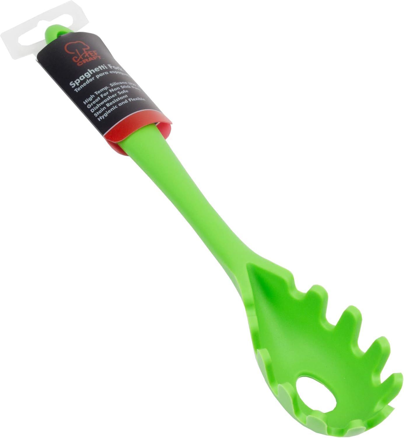 Chef Craft Premium Silicone Spaghetti/Pasta Fork, 11.5 inch, Green