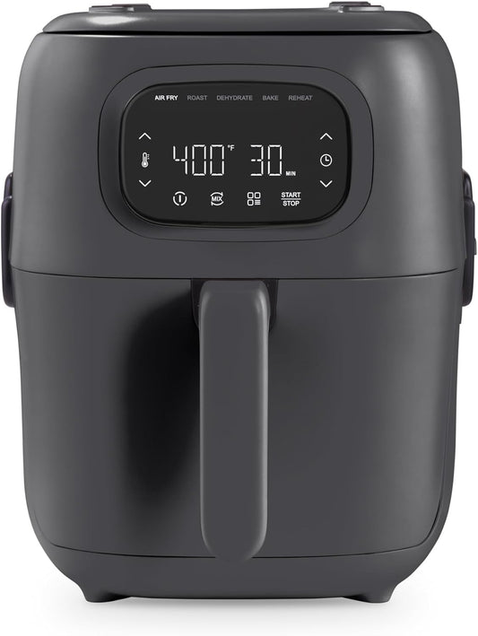 Dash Flip & Fry™ Digital 2-in-1 Grill + Air Fryer with 5 functions, 7 Qt Capacity, Air fryer & Indoor Grill for fries, wings, burgers and more - Forged Iron