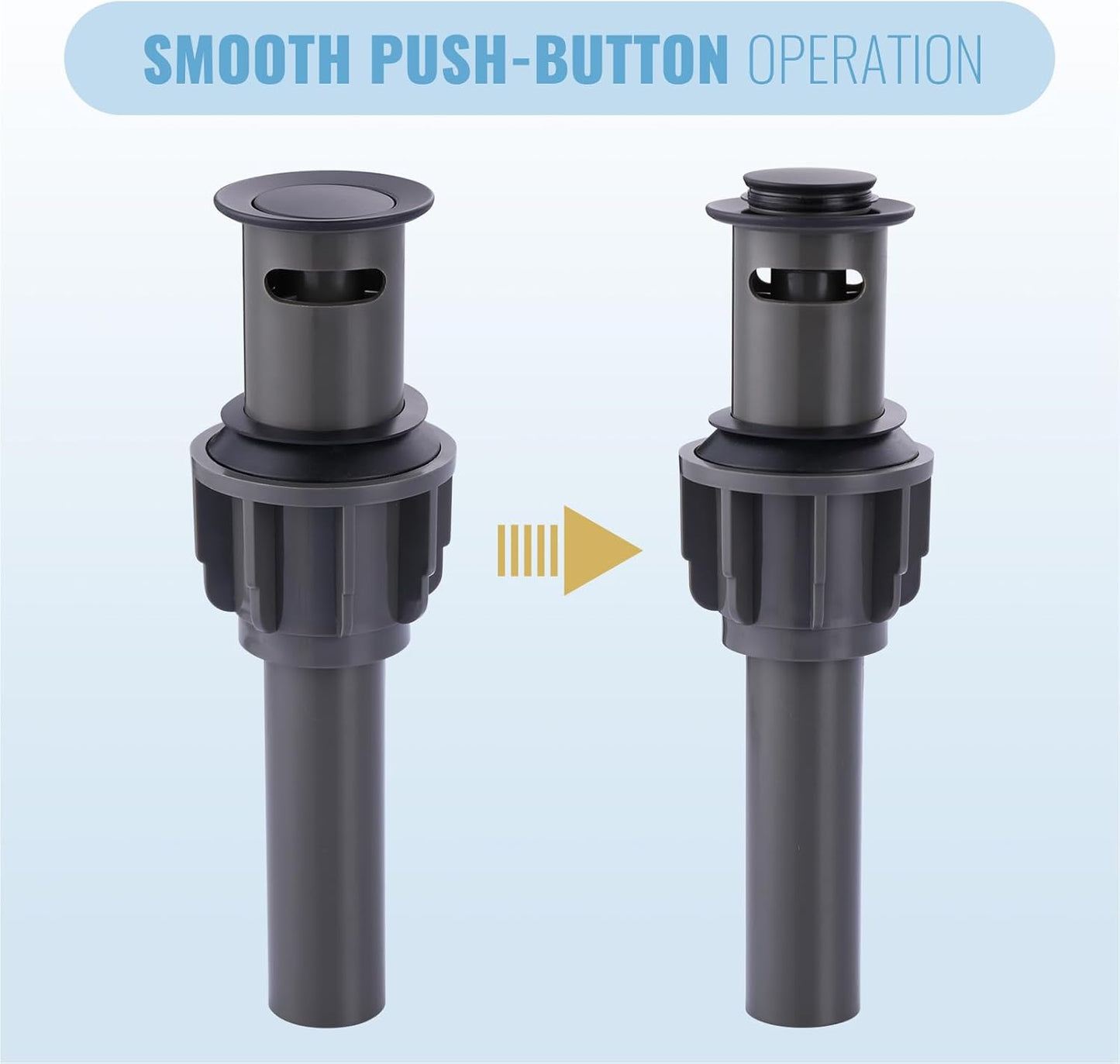 ALEASHA Bathroom Sink Drain with Overflow Vessel Sink Stopper,Pop Up Drain for Bathroom Sink Pop Up Drain Stopper for Hair Catcher,Matte Black