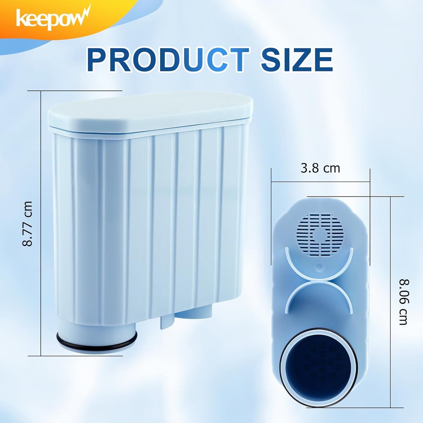 KEEPOW CA6903 Coffee Water Filter Compatible with Philips AquaClean, Aqua Clean Dedicated Anti-Lime Calc and Water Filter for Super-Automatic Espresso Machine, 2 Pack