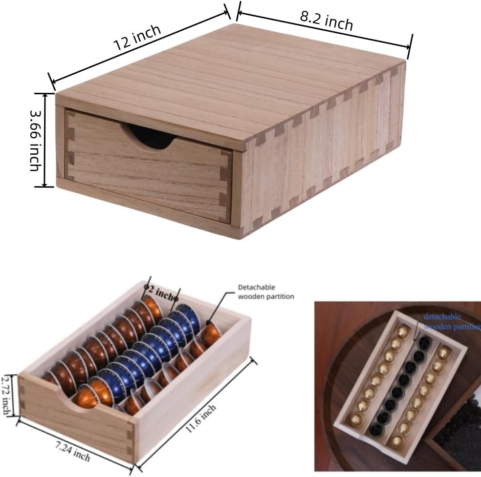 Drawer Holder for Coffee Brew - Kitchen Machine Accessories Stand Shelf Countertop - Serve Coffee Station and Pod Capsules Storage Organizer for Home Decor Office Storage Solution CF1D1C-Light