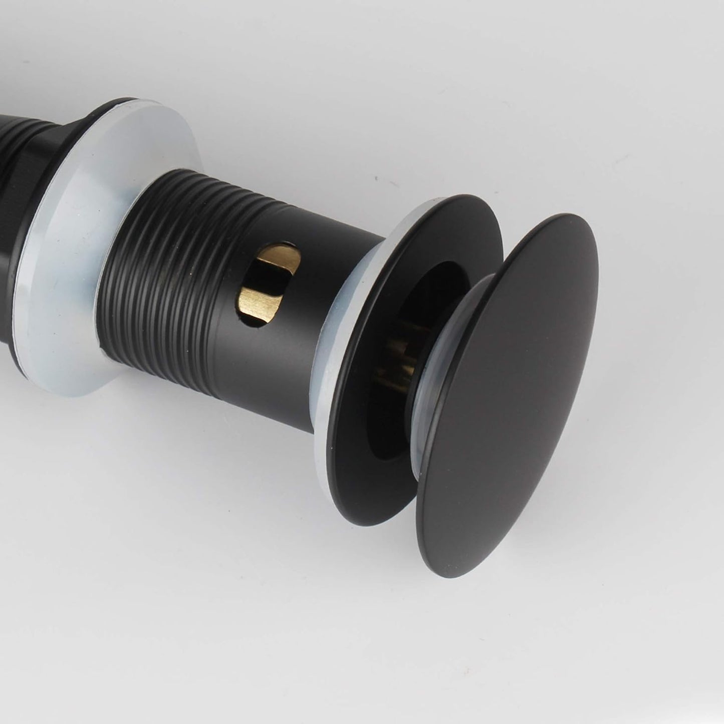 Bathroom Lavatory Vanity Vessel Sink Detachable Basket Drain, Pop Up Drain Stopper with Overflow, Black