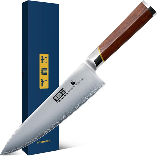 Chef Knife 8 Inch, Japanese Super Steel Kitchen Knife Ultra Sharp Cooking Knife, Professional Chef's Knife with Ergonomic Red Sandalawood Handle