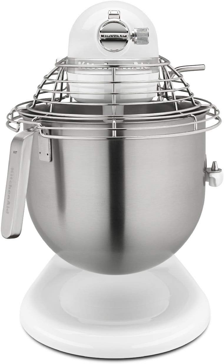 KitchenAid KSMC895WH 8-Quart Commercial Countertop Mixer with Bowl-Guard, 10-Speed, Gear-Driven, White
