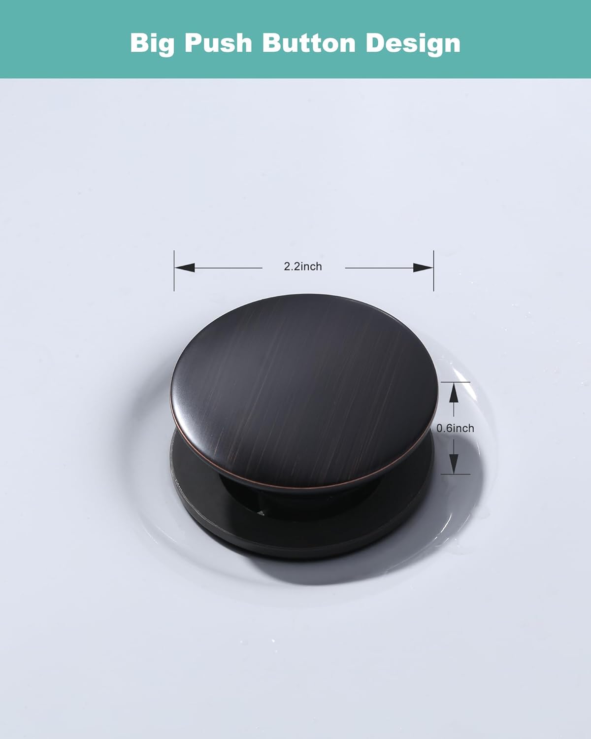 Bathroom Sink Drain Without Overflow, ARCORA Oil Rubbed Bronze Pop Up Drain for Vessel Sink Clicker Drain Stopper