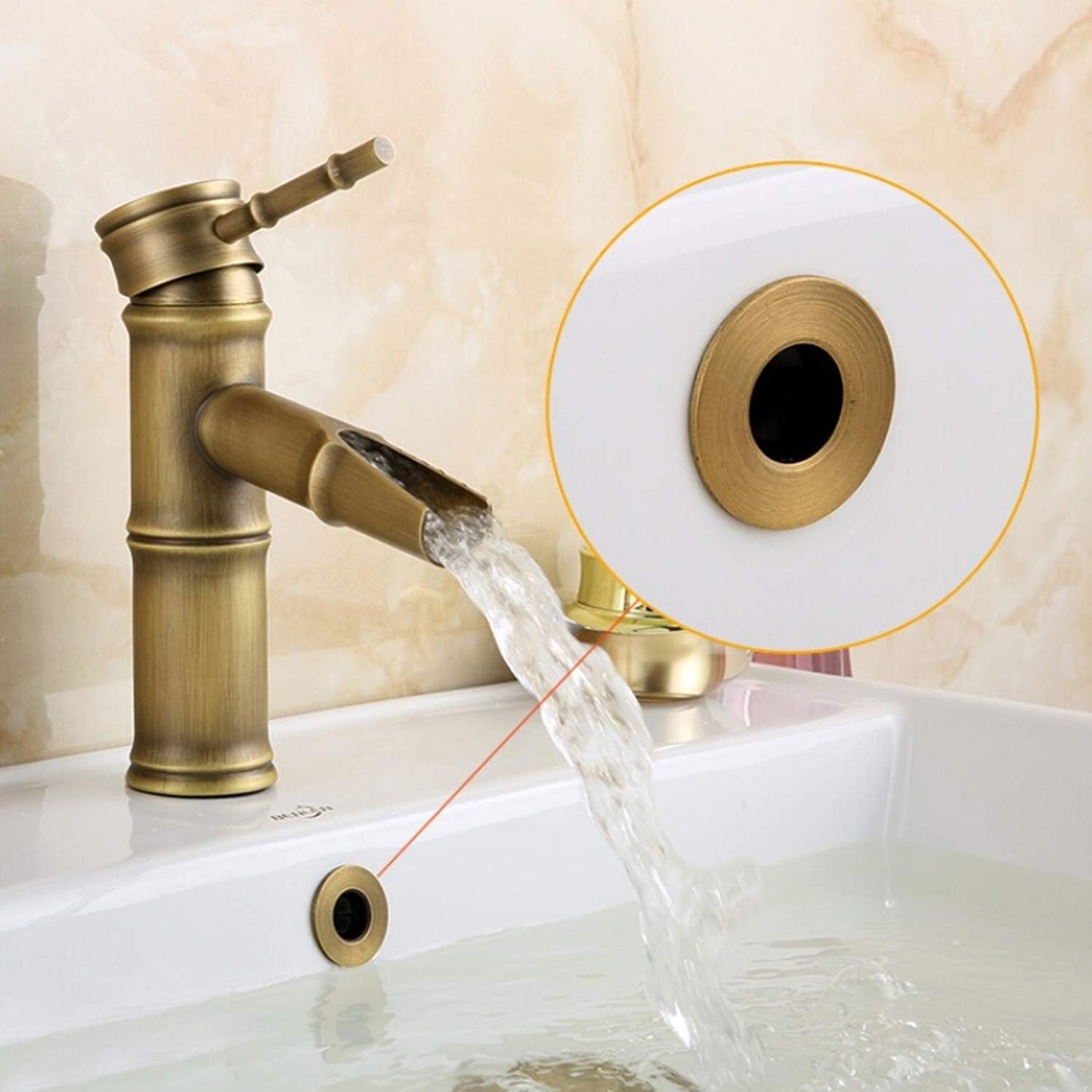 Sink Basin Trim Overflow Cover Brass Insert in Hole Round Caps Antique Brass