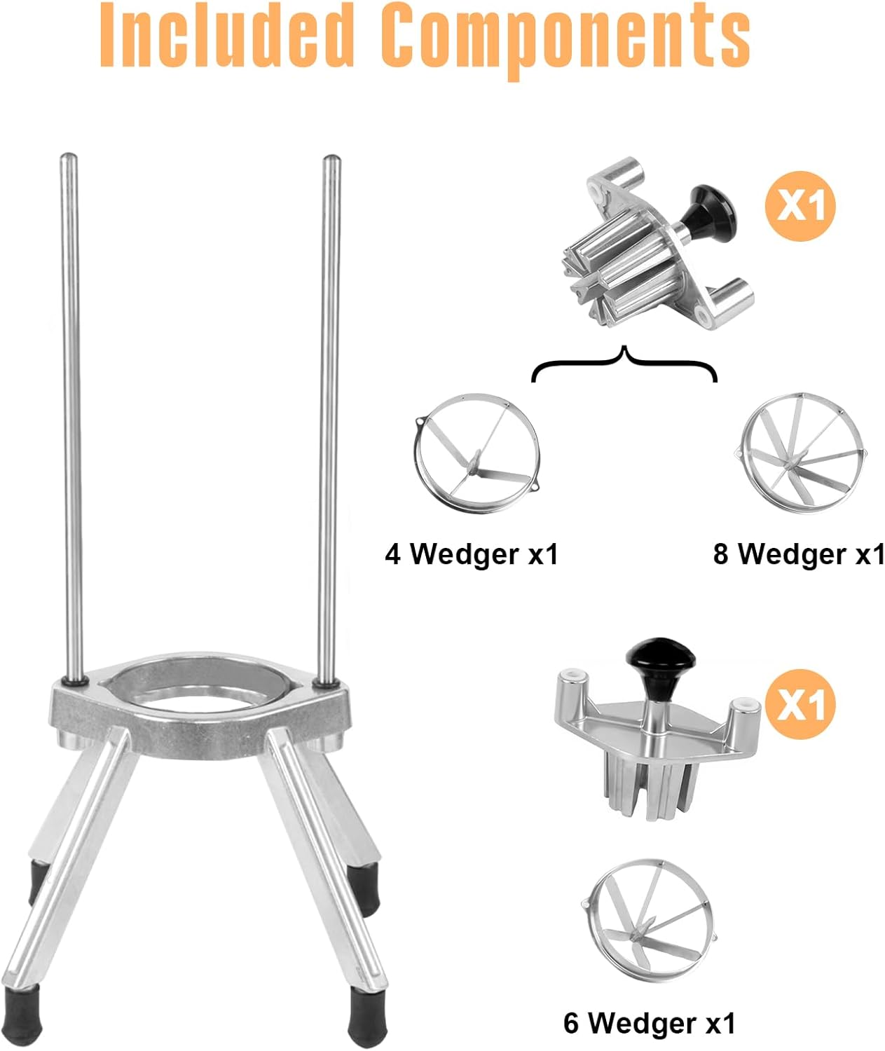 Commercial Lemon Cutter 4 & 6 & 8 Section with V-Shaped Stainless Steel Blades Easy Wedger Fruit Lime Slicer Vegetable Chopper Dicer for Home Bar Restaurant
