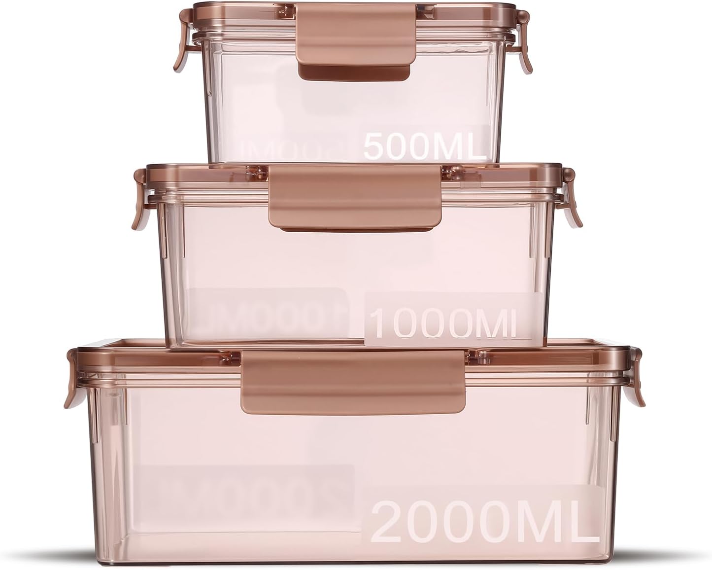 Eclirgan Freezer Storage Containers,Reusable Food Containers Set with BPA Free/Airtight,Clear Food Storage Set with Lock/Lids for Salad/Fruit(0.5/1/2 QT)