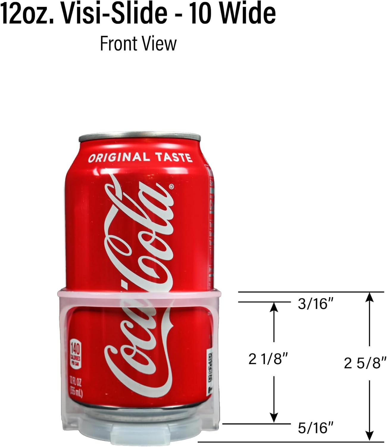 Display Technologies Gravity Fed Organizer for 12/16oz Beverages on Flat & Angled Shelves in Coolers (Pack of 6)
