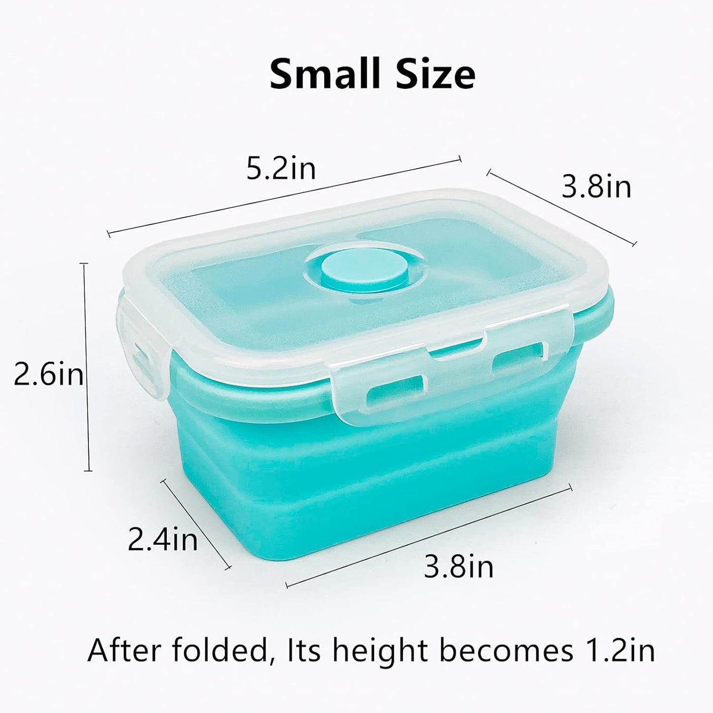 CCyanzi 3piece Collapsible Food Storage Containers with Lids, Silicone Lunch Container, Microwave & Freezer Safe, Space Saving for Kitchen Cabinet and Camping Backpack,(blue)