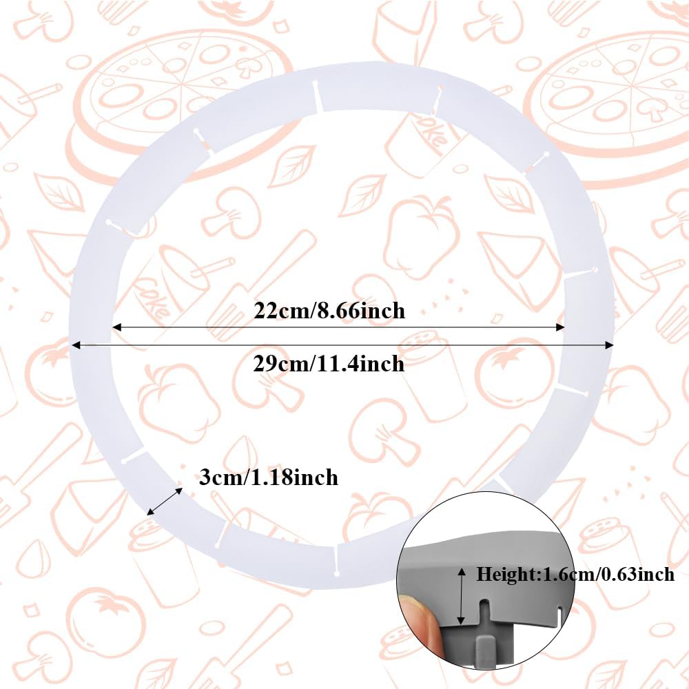 Adjustable Pie Crust Shields, Silicone Baking Protectors, Cover Ring Tools Fits 8-11.4 Inch Pies, Baking Pie Pizza Crust Shield Protector Cover for Edges ﻿ (Transparent)